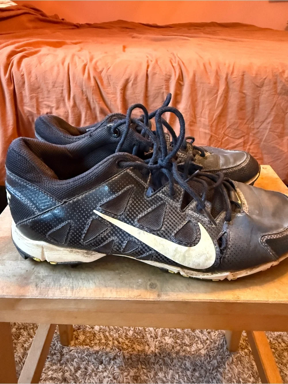Nike Black and White Athletic Cleats